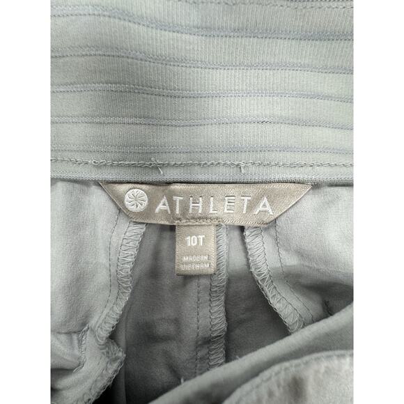 Athleta Tribeca Crop Pant Women 10T Ivory Wide Leg Snap Sides Lightweight Travel - Picture 2 of 6